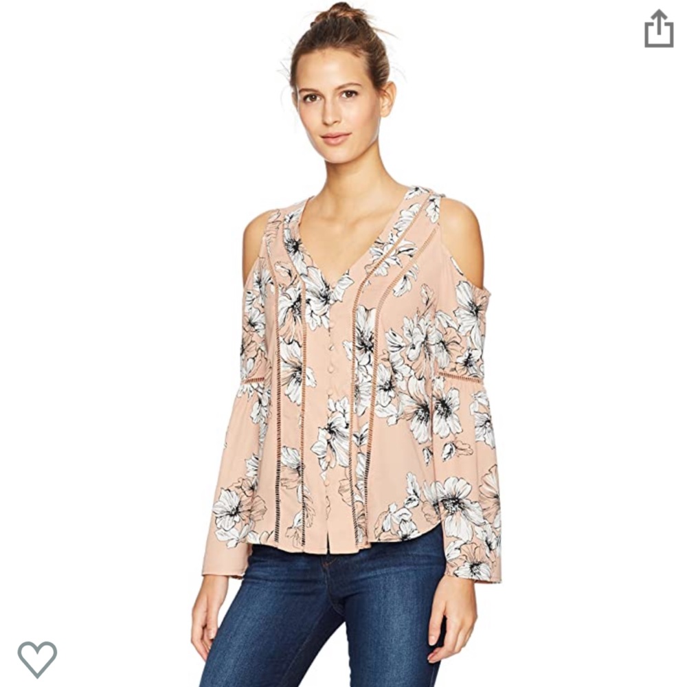 Blu Pepper Cold Shoulder 🌸 Button Down Top
